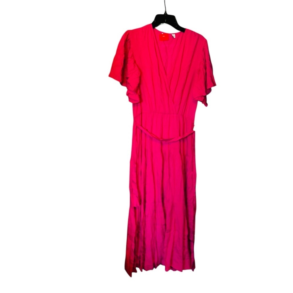 Elegant Pink Midi Dress size Large - Picture 5 of 8